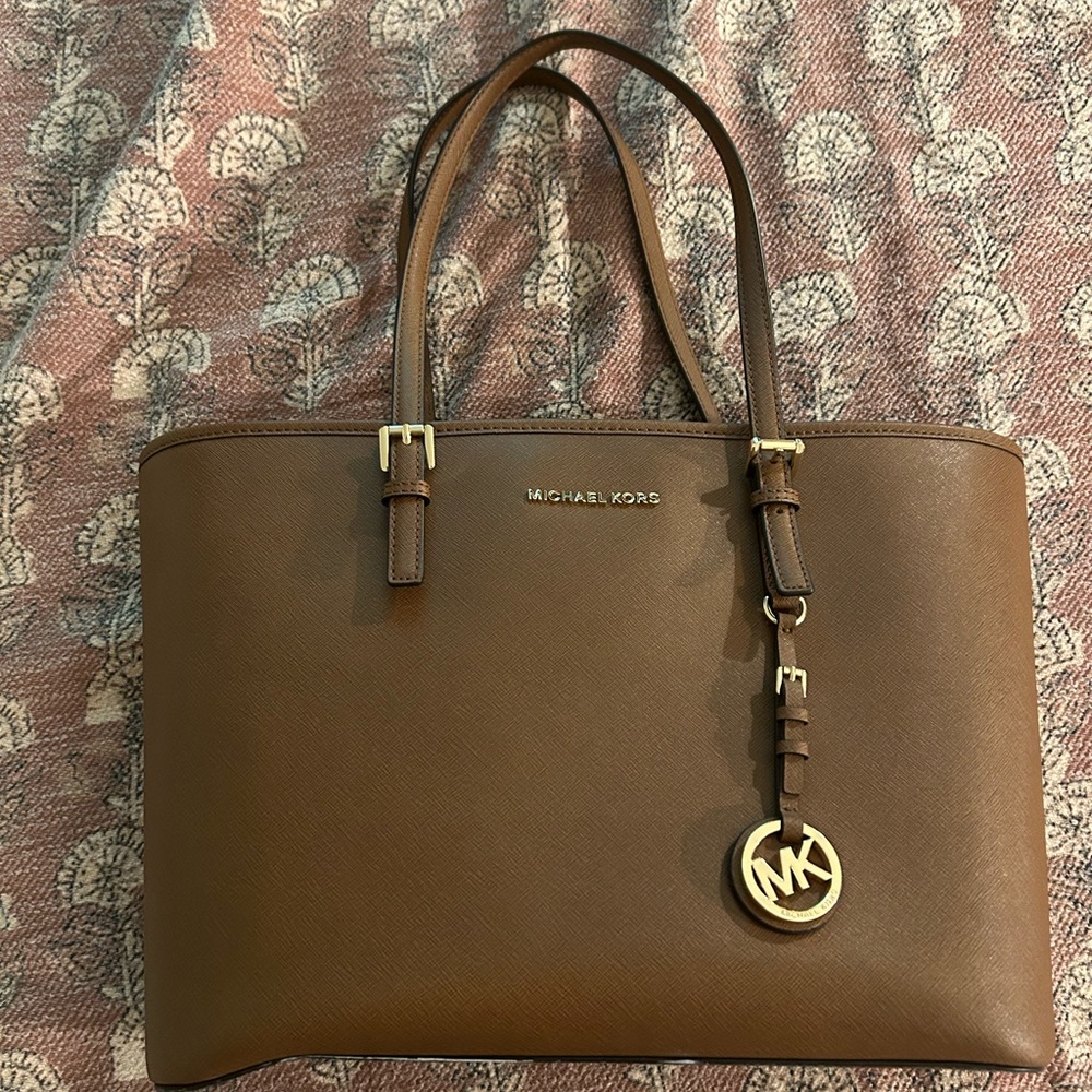 Michael Kors Tan Tote Bag with Gold Accents